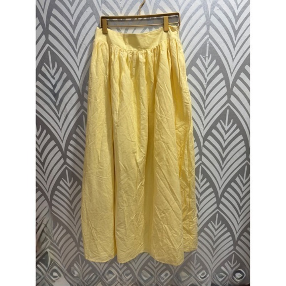 Princess Polly Valeria Light Yellow Maxi Skirt Pleated Waist Casual Beach  2 - Picture 5 of 8